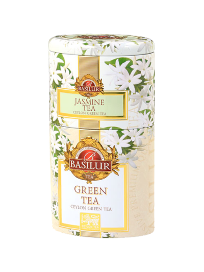 Trà Xanh Basilur Fruits & Flowers Jasmine & Green Tea 100grm - no background