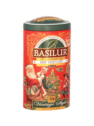 Trà Basilur - Hộp Quà Vintage Chào Năm Mới 100g (Hộp Thiếc)